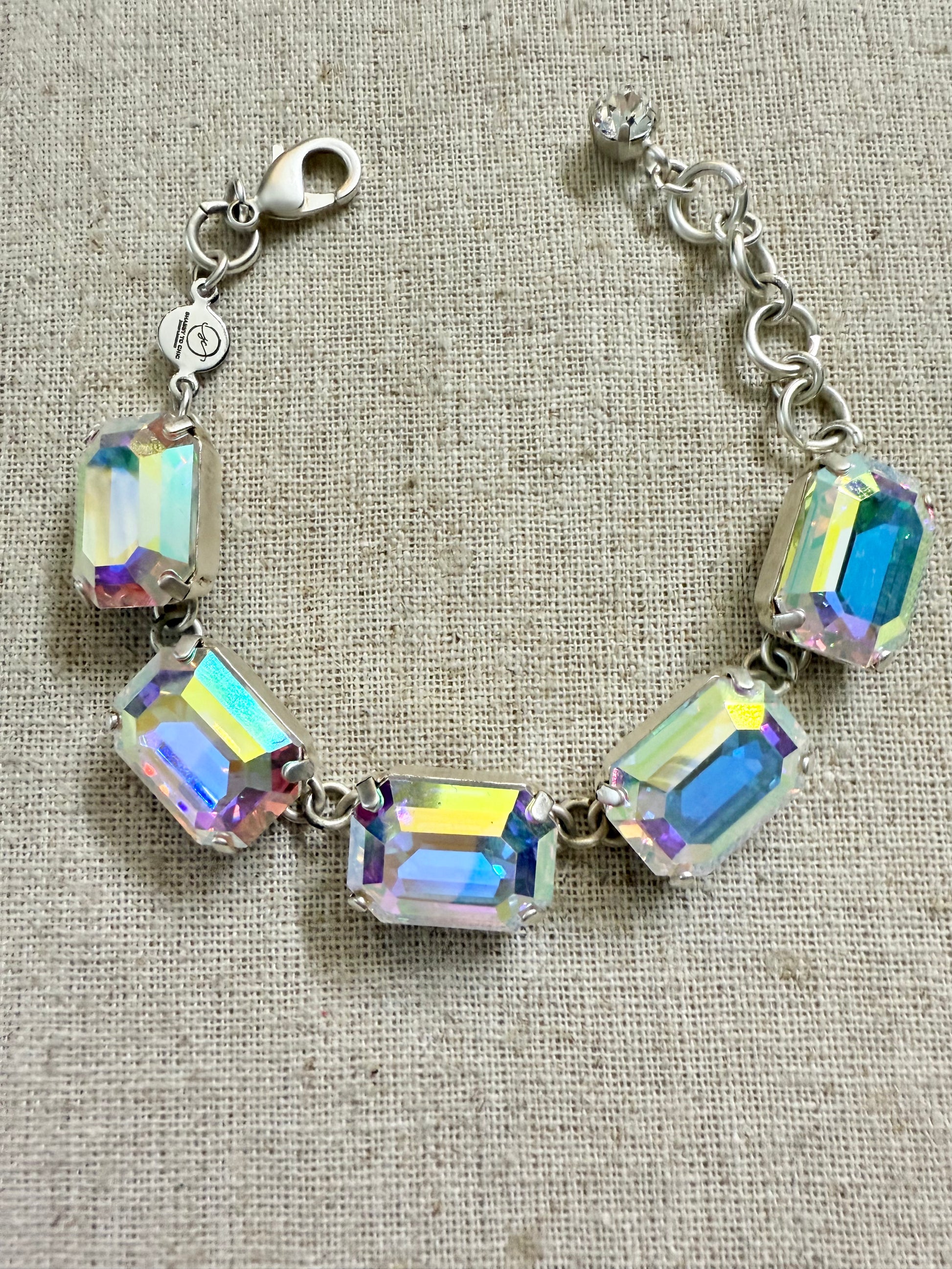 Helena Octagon Cut Crystal Tennis Bracelet - Shabby To Chic Jewelry