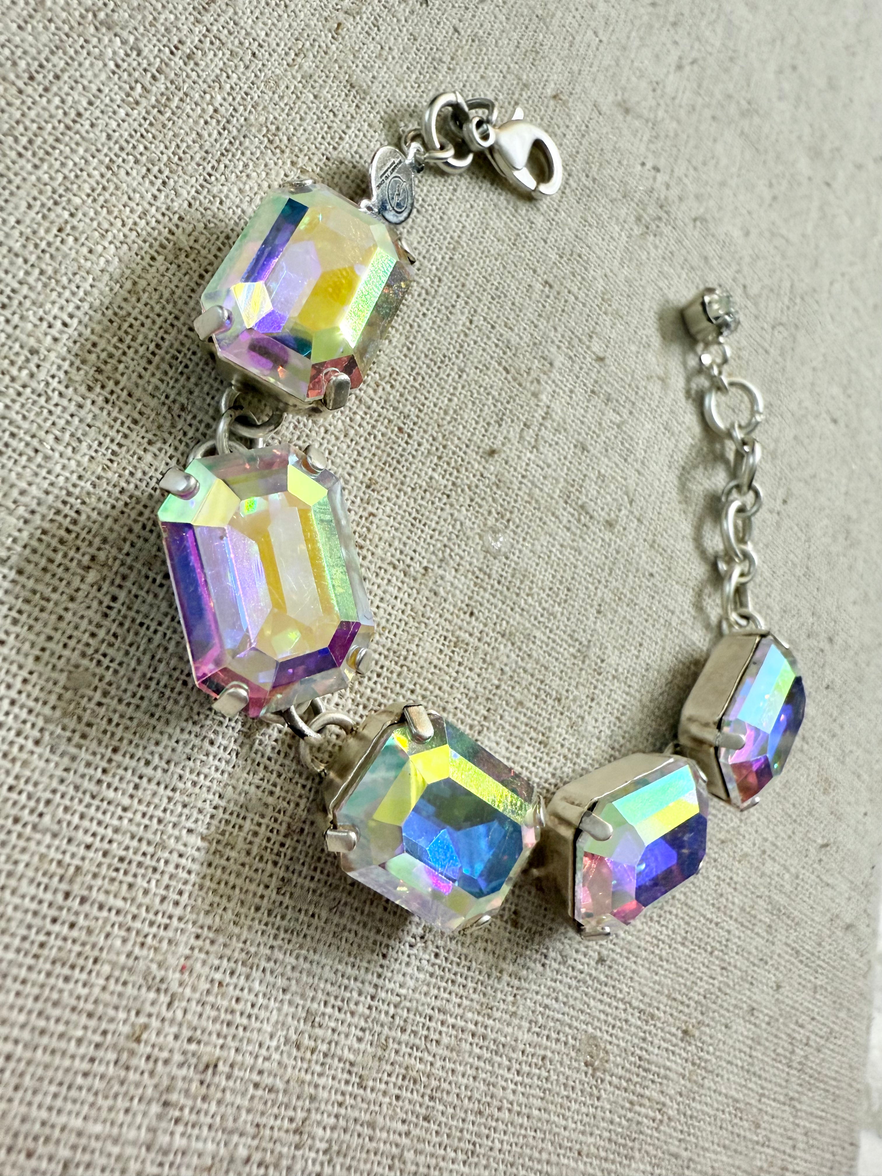 Helena Octagon Cut Crystal Tennis Bracelet - Shabby To Chic Jewelry