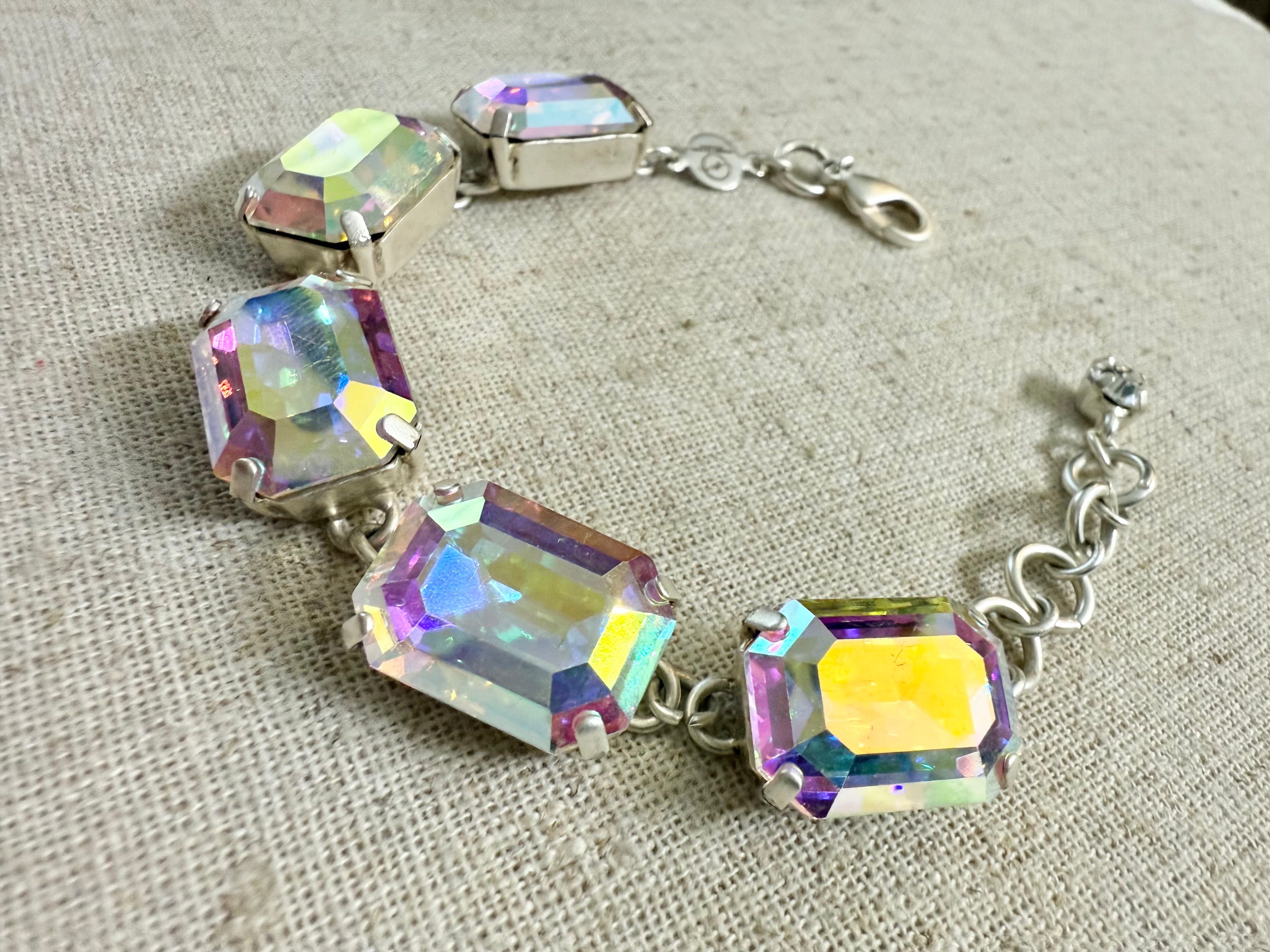 Helena Octagon Cut Crystal Tennis Bracelet - Shabby To Chic Jewelry