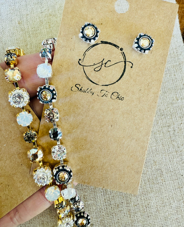 Kya • Crystal Bracelet • Earrings• Bracelet