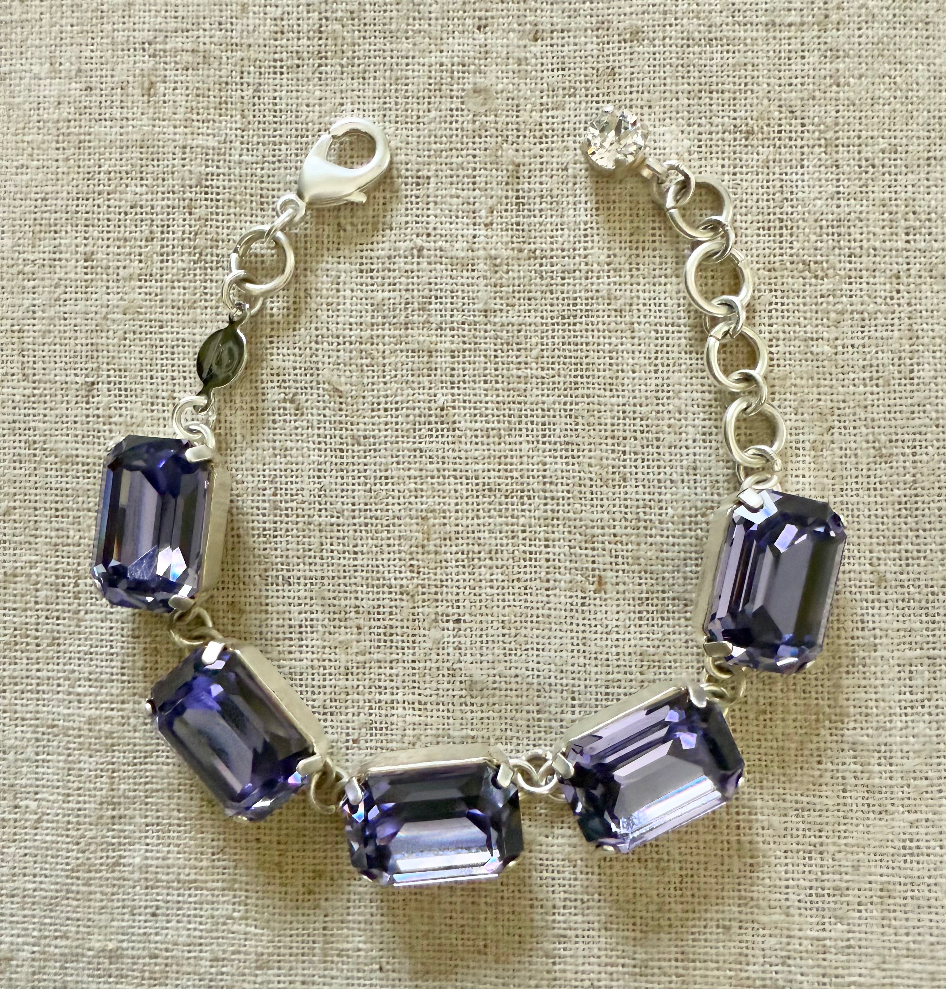 Viola Octagon Cut Crystal Bracelet - Shabby To Chic Jewelry