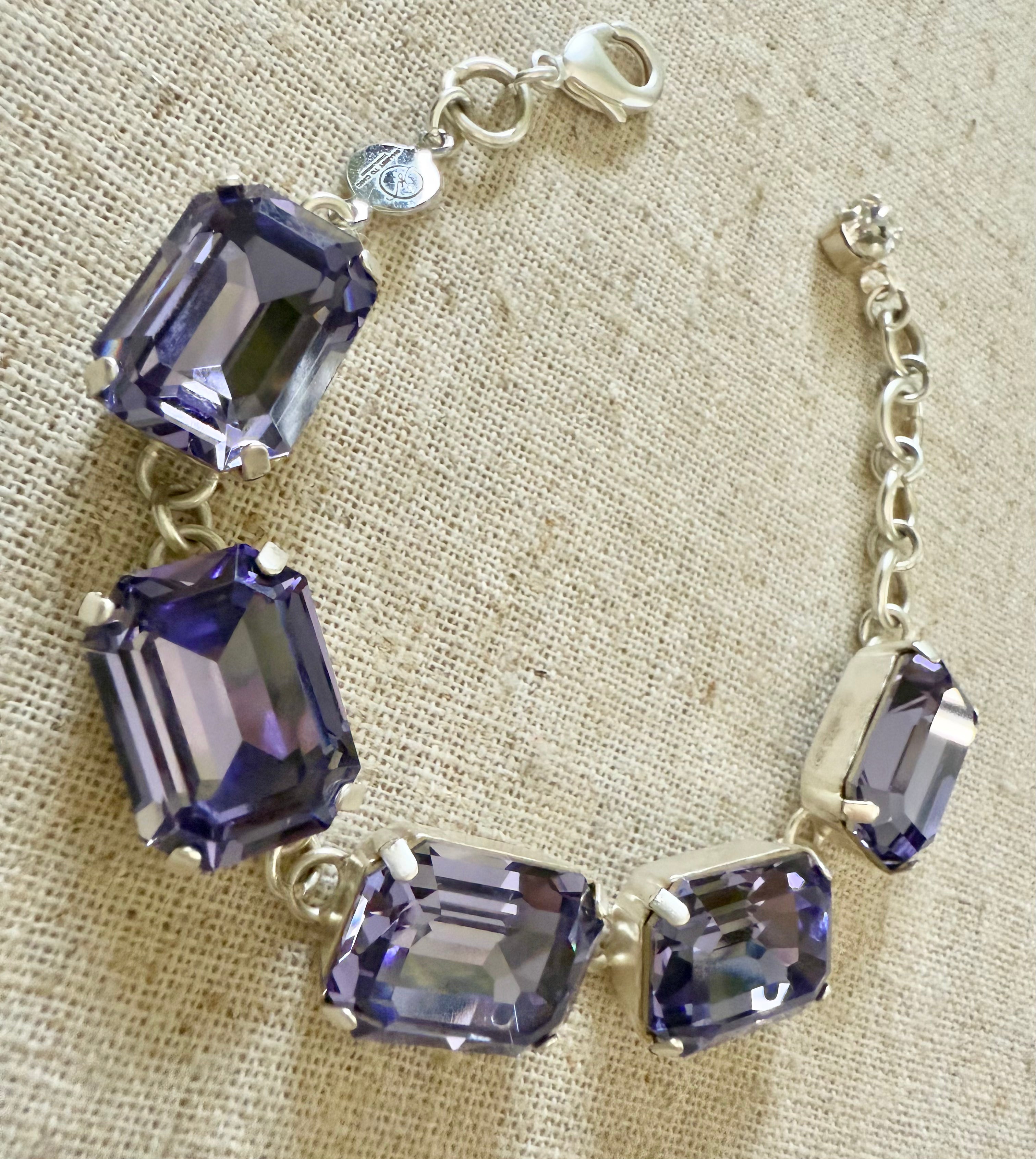 Viola Octagon Cut Crystal Bracelet - Shabby To Chic Jewelry