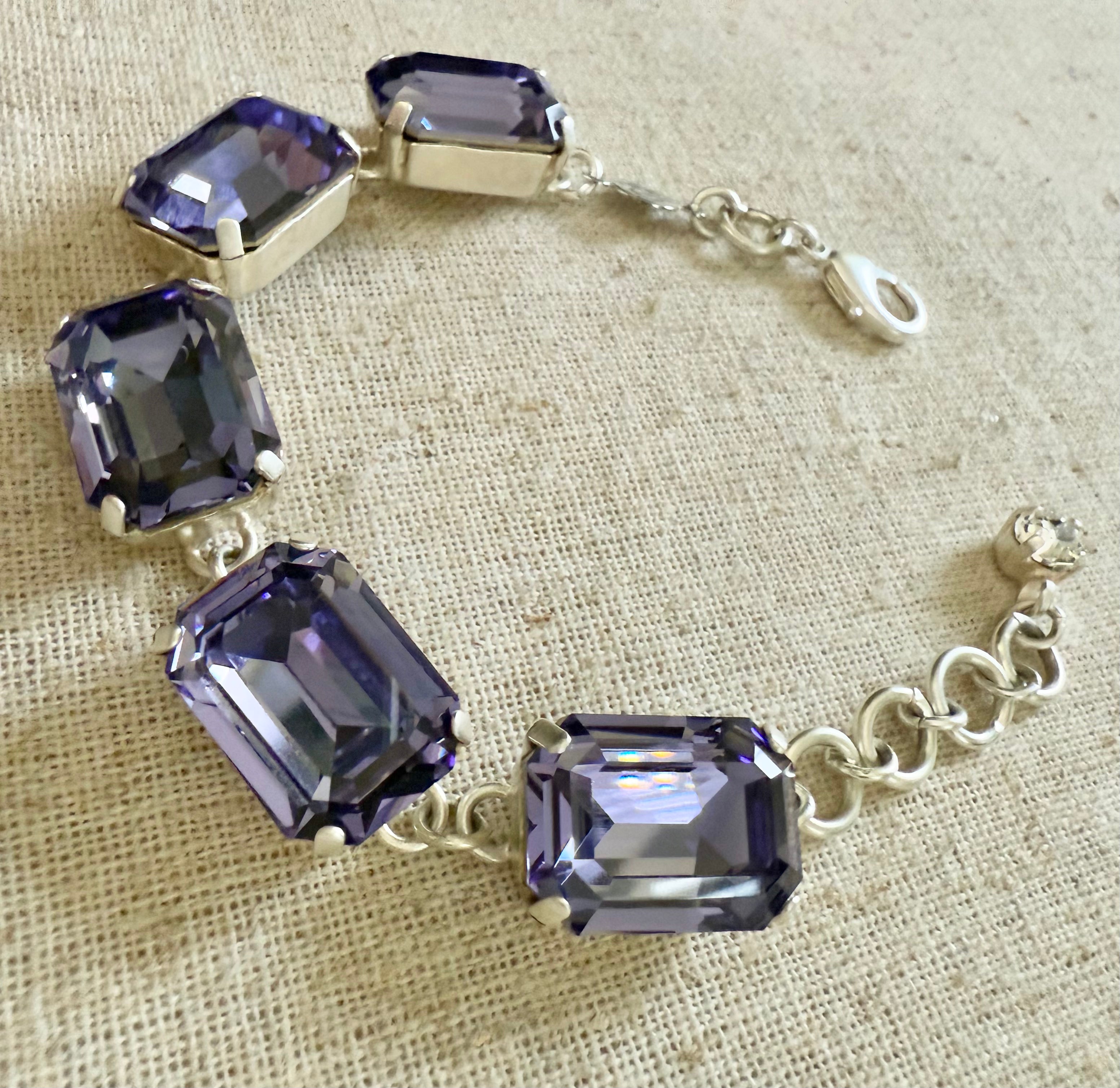 Viola Octagon Cut Crystal Bracelet - Shabby To Chic Jewelry