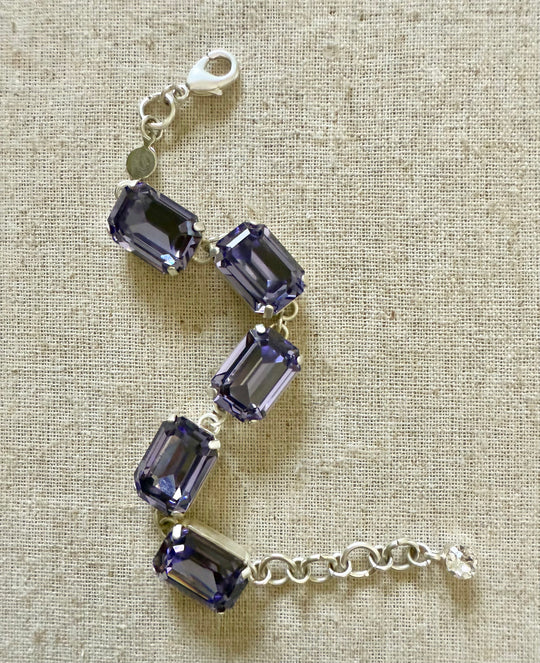 Viola Octagon Cut Crystal Bracelet - Shabby To Chic Jewelry