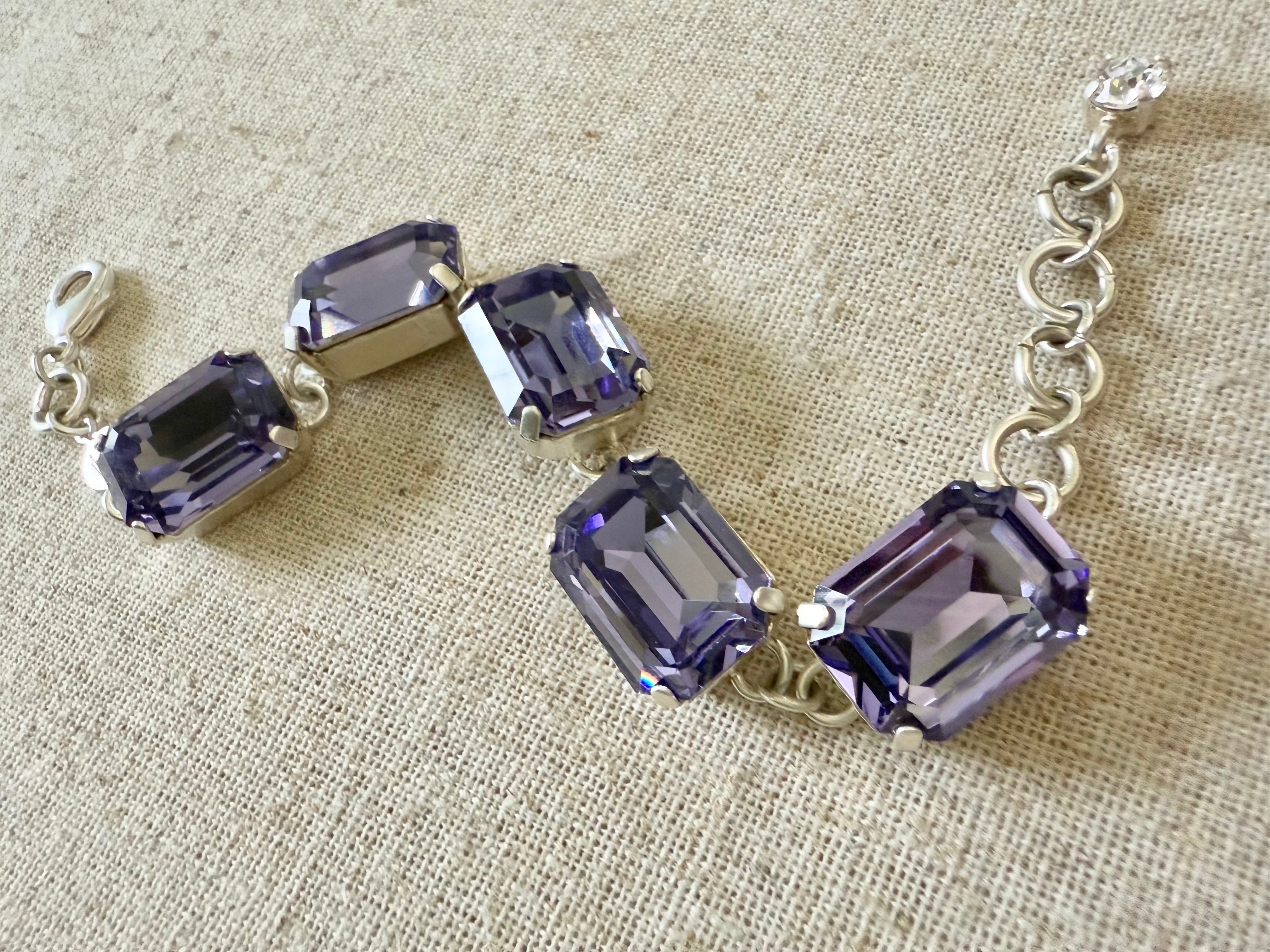 Viola Octagon Cut Crystal Bracelet - Shabby To Chic Jewelry