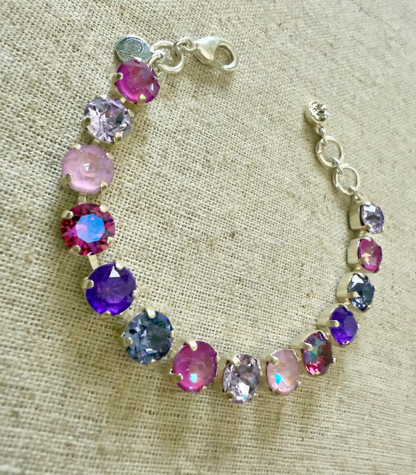 Penelope Silver Crystal Tennis Bracelet - Shabby To Chic Jewelry