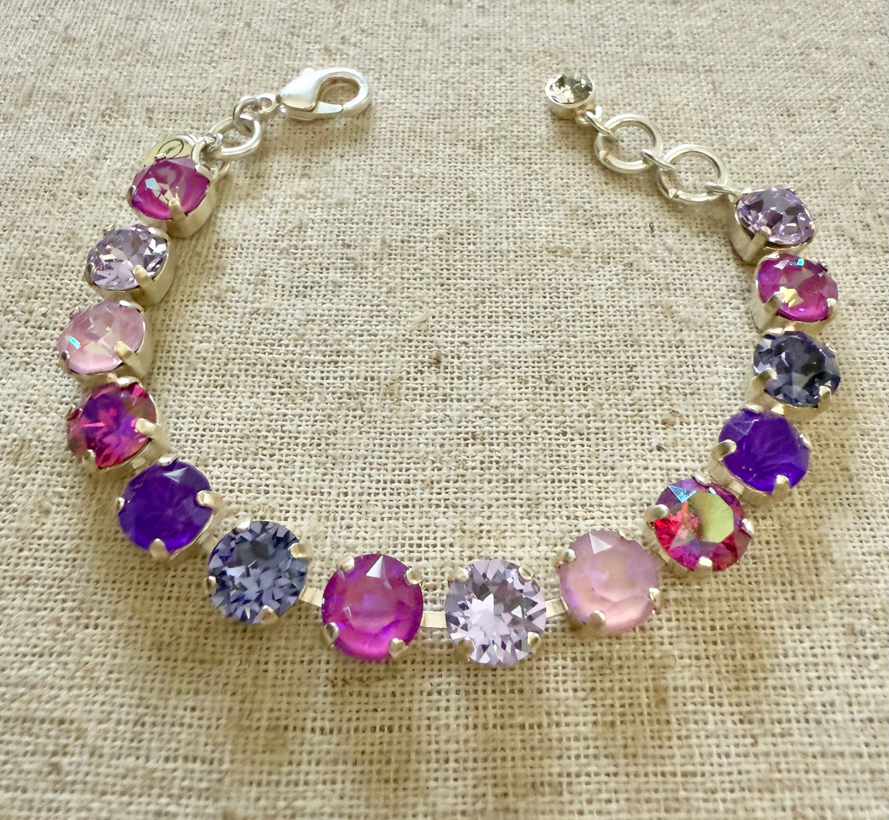 Penelope Silver Crystal Tennis Bracelet - Shabby To Chic Jewelry