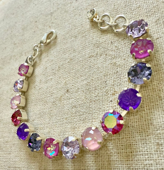 Penelope Silver Crystal Tennis Bracelet - Shabby To Chic Jewelry