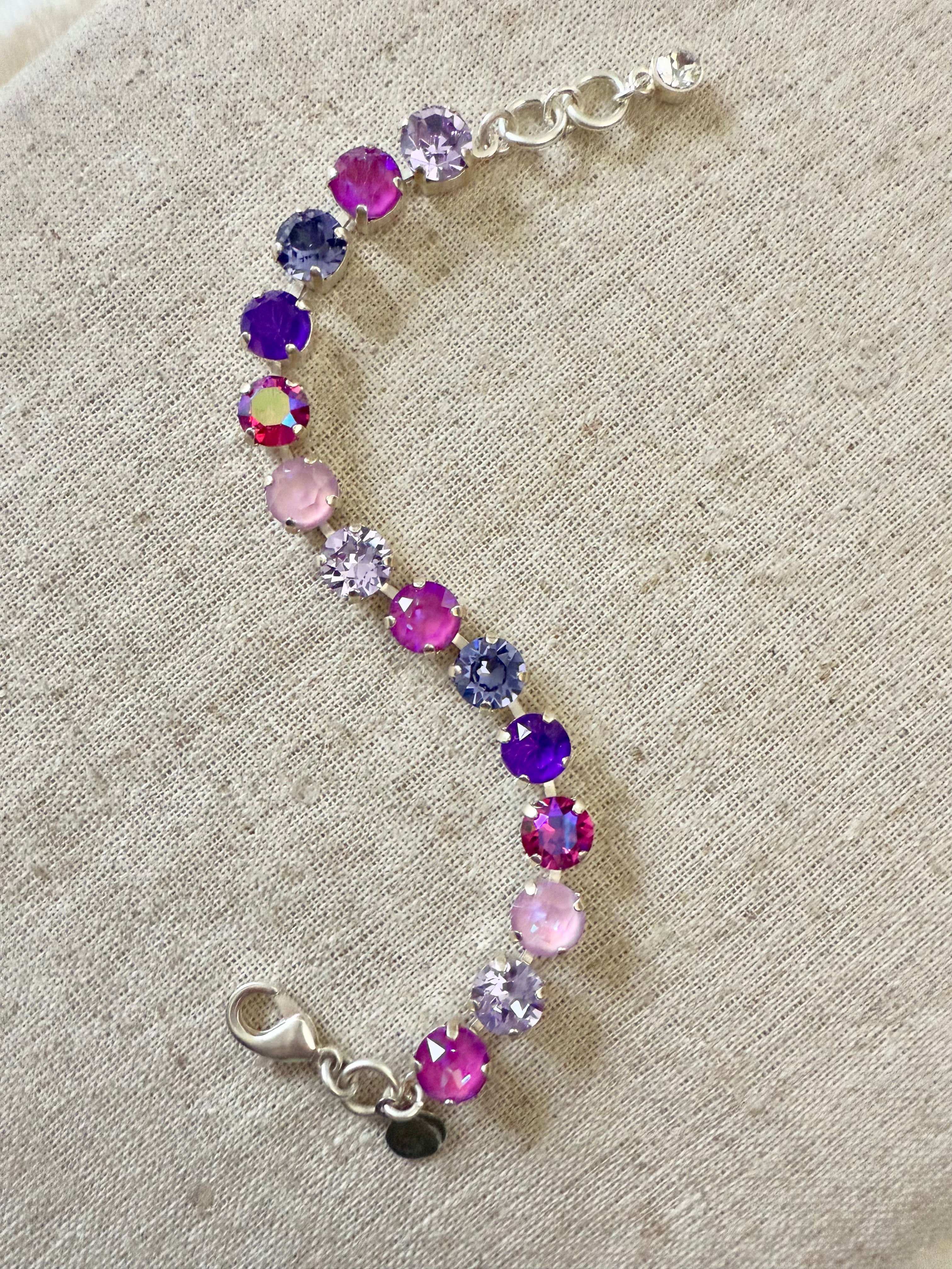 Penelope Silver Crystal Tennis Bracelet - Shabby To Chic Jewelry