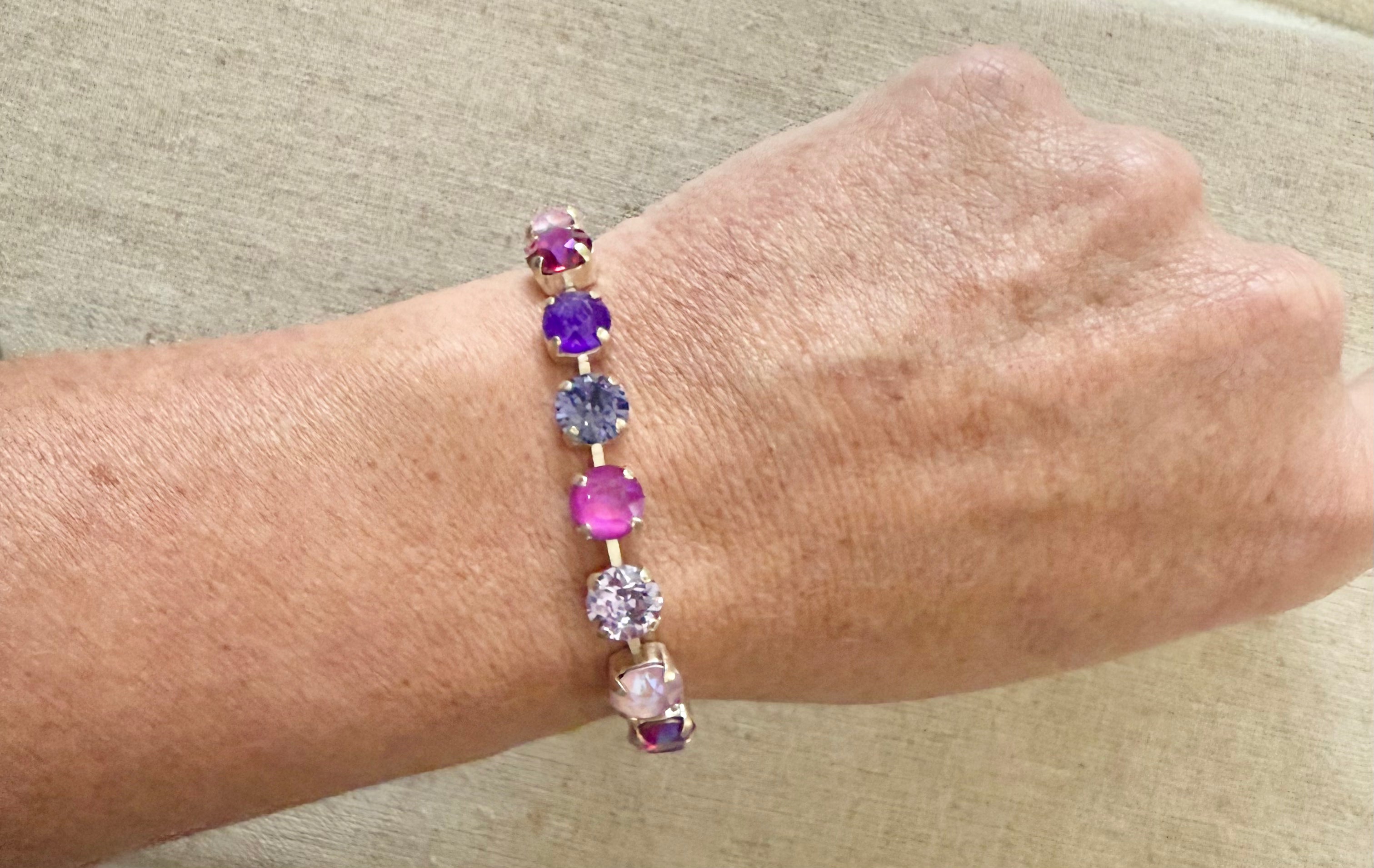 Penelope Silver Crystal Tennis Bracelet - Shabby To Chic Jewelry