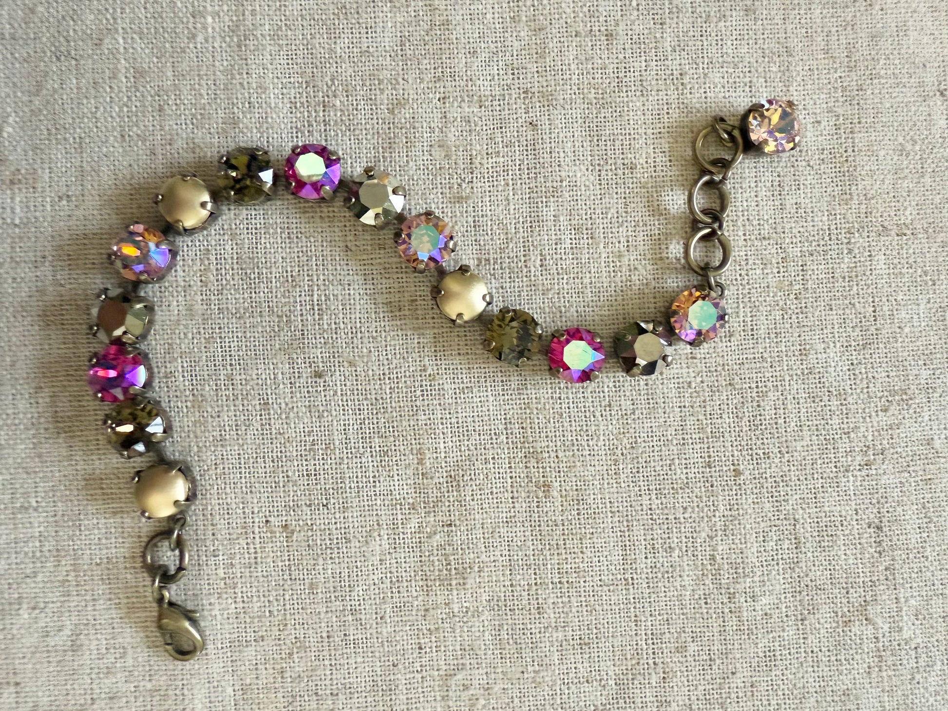 Amber Crystal Tennis Bracelet - Shabby To Chic Jewelry