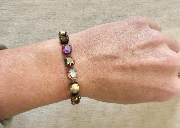 Amber Crystal Tennis Bracelet - Shabby To Chic Jewelry