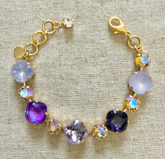 Lydia Purple Square Cut Crystal Bracelet - Shabby To Chic Jewelry