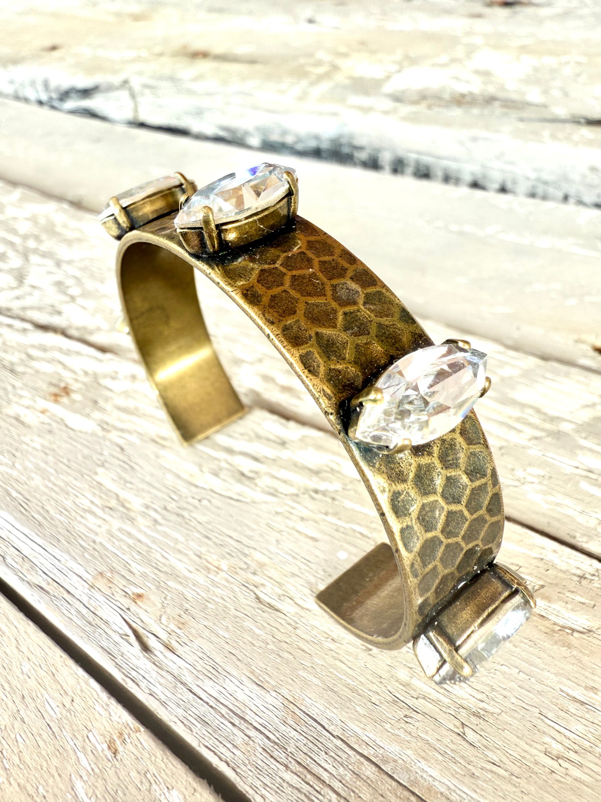 Addison Antique Gold Cuff Bracelet - Shabby To Chic Jewelry
