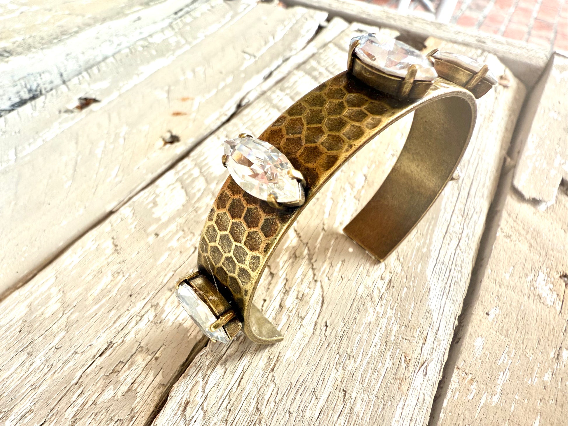 Addison Antique Gold Cuff Bracelet - Shabby To Chic Jewelry