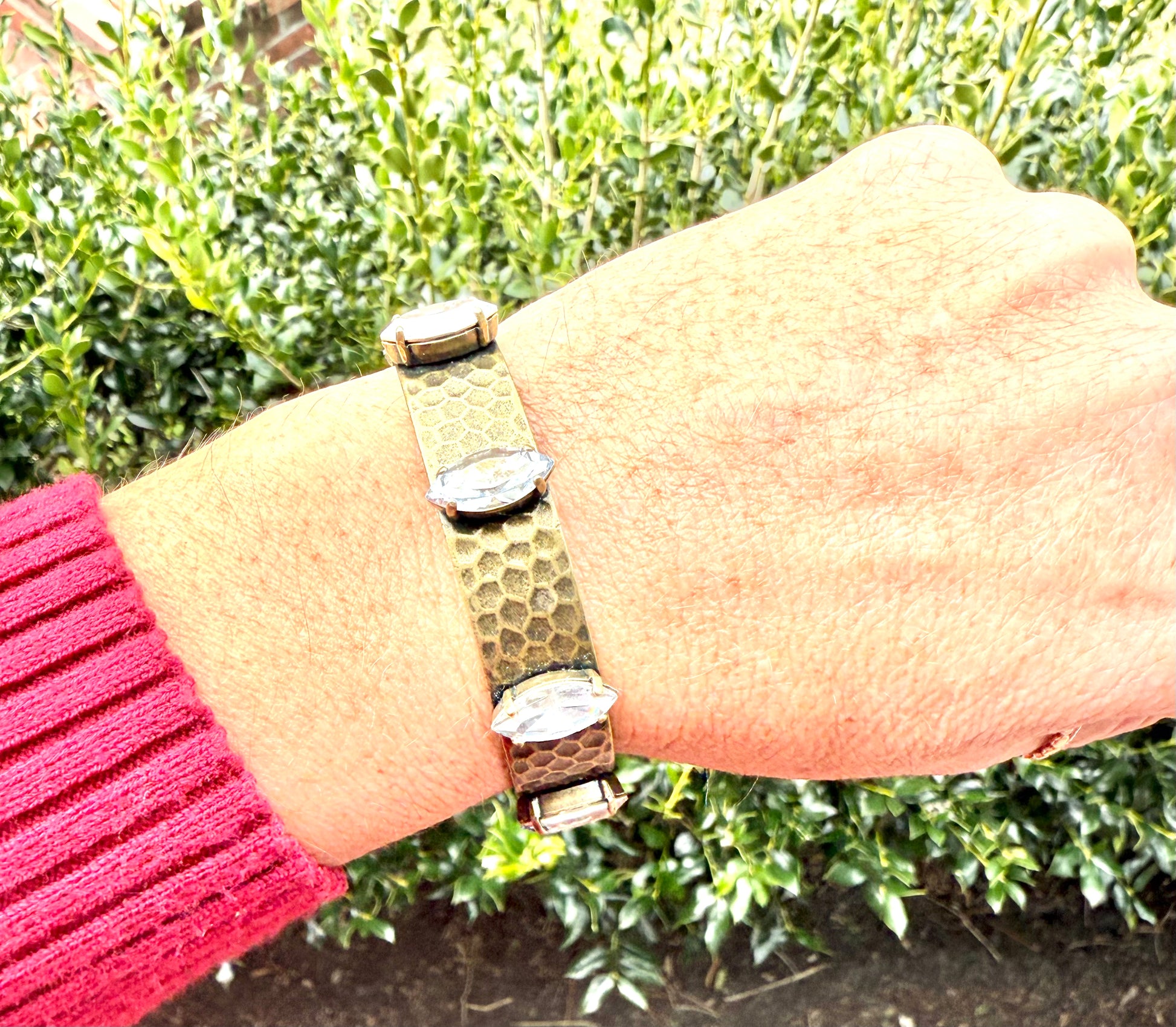 Addison Antique Gold Cuff Bracelet - Shabby To Chic Jewelry