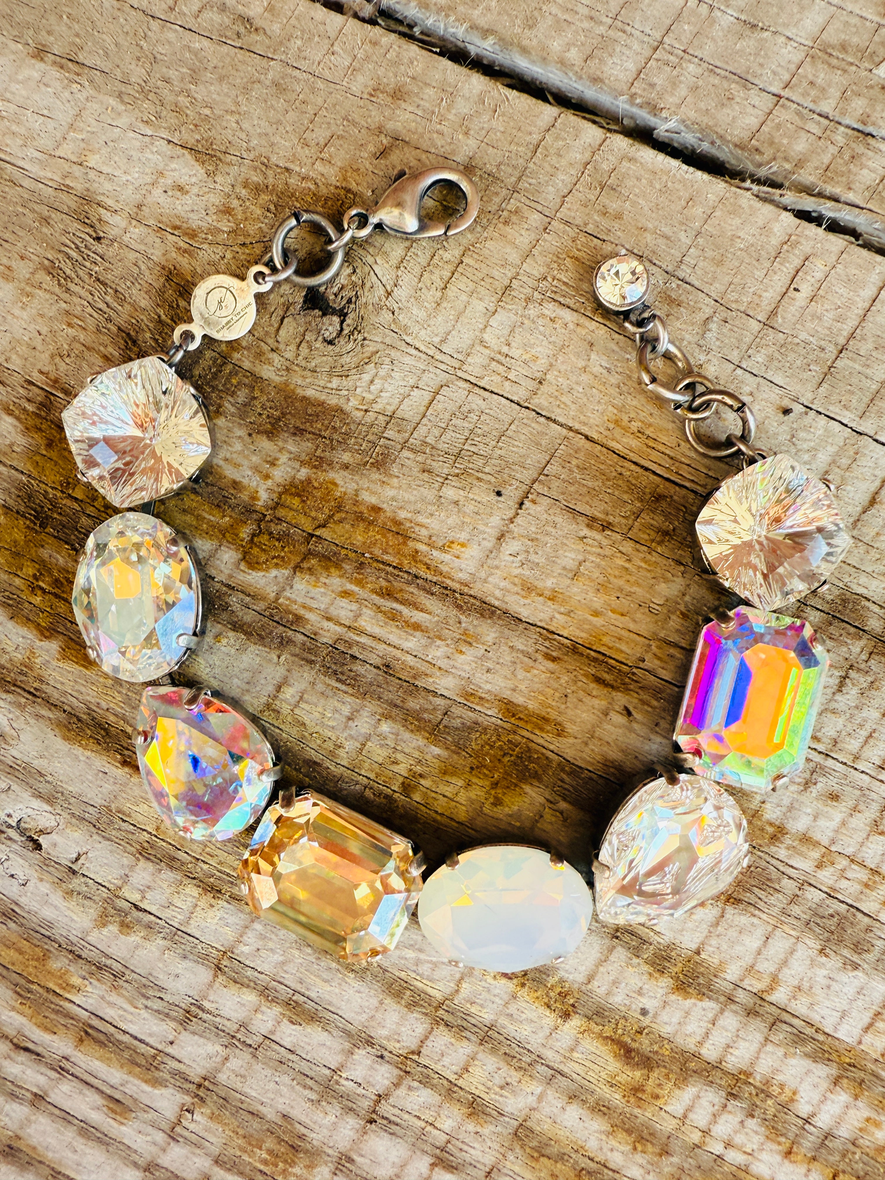 Pamela Multi-Shaped Faceted Crystal Bracelet - Shabby To Chic Jewelry