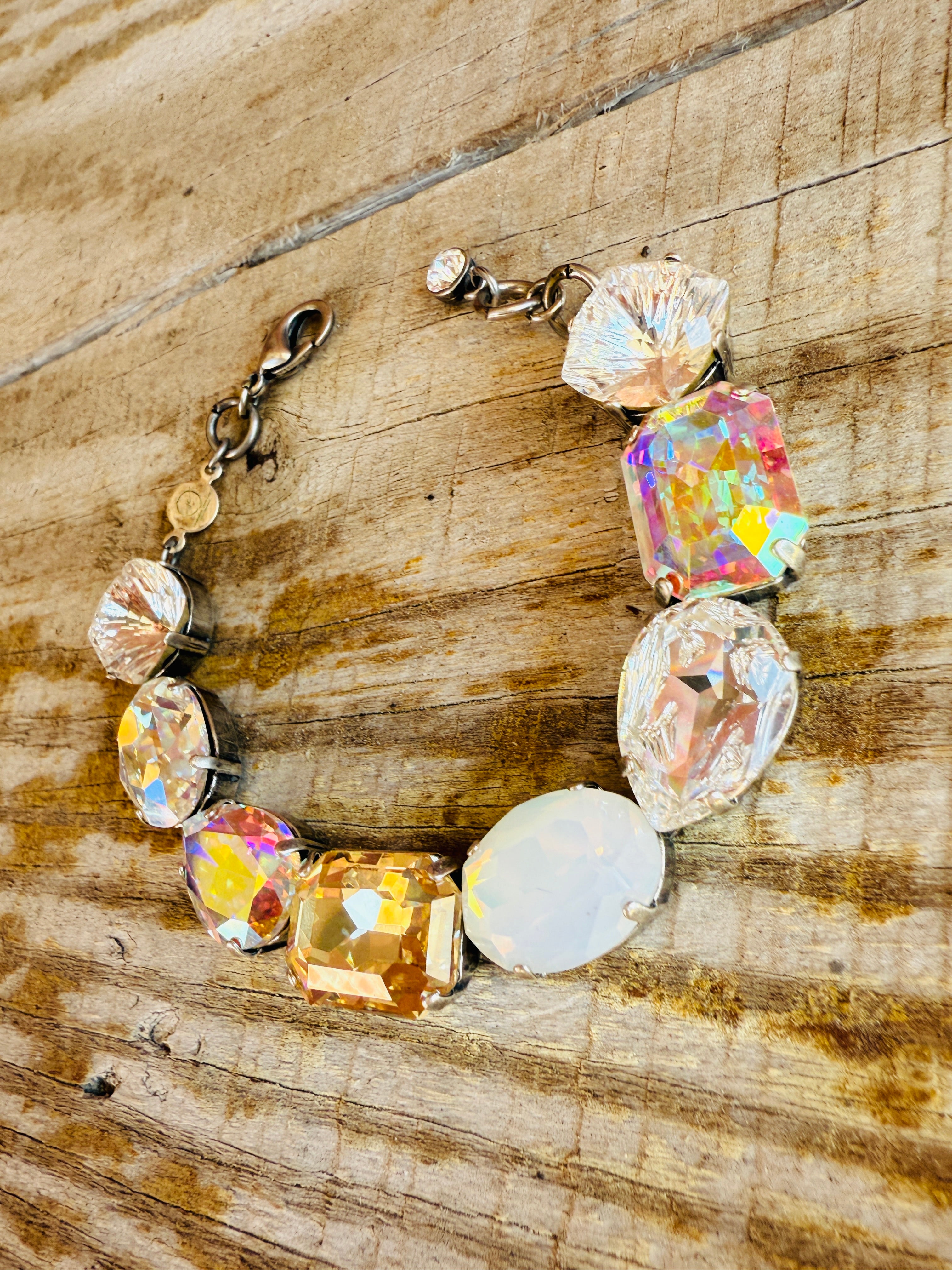 Pamela Multi-Shaped Faceted Crystal Bracelet - Shabby To Chic Jewelry