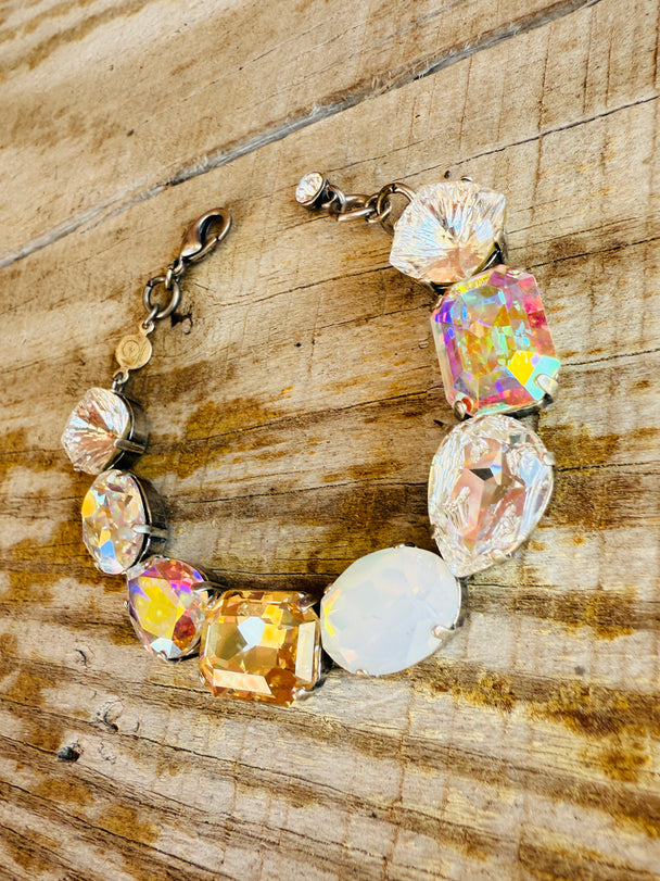 Pamela Multi-Shaped Faceted Crystal Bracelet - Shabby To Chic Jewelry