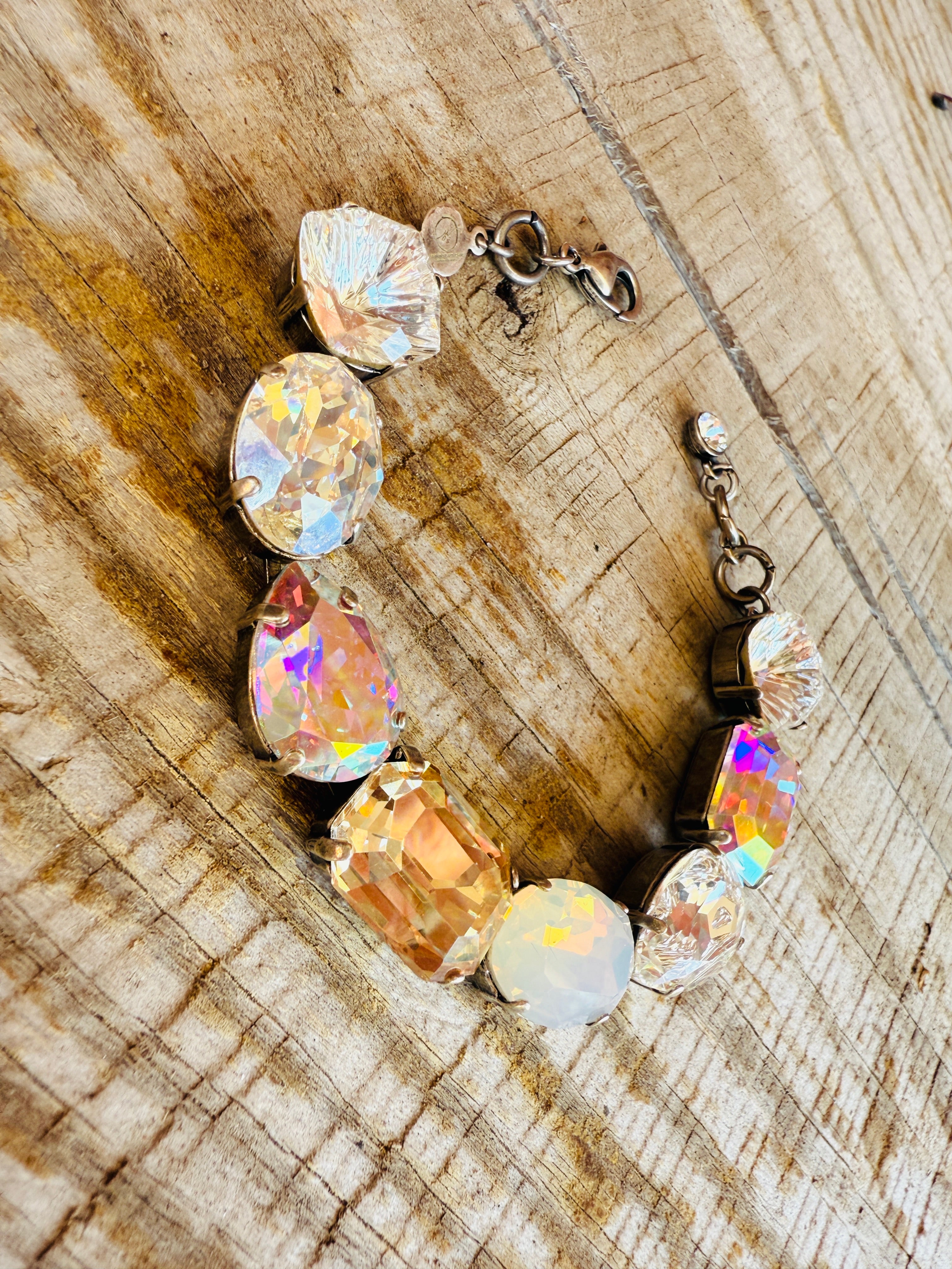 Pamela Multi-Shaped Faceted Crystal Bracelet - Shabby To Chic Jewelry