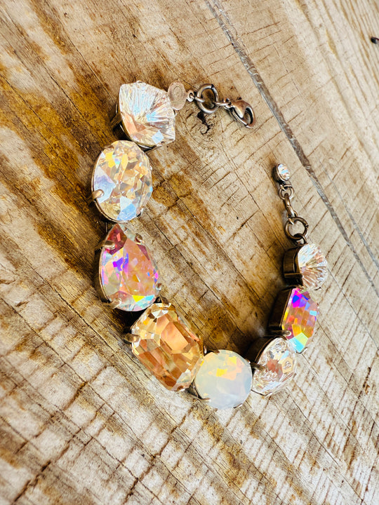 Pamela Multi-Shaped Faceted Crystal Bracelet - Shabby To Chic Jewelry