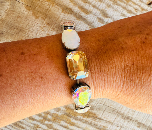 Pamela Multi-Shaped Faceted Crystal Bracelet - Shabby To Chic Jewelry