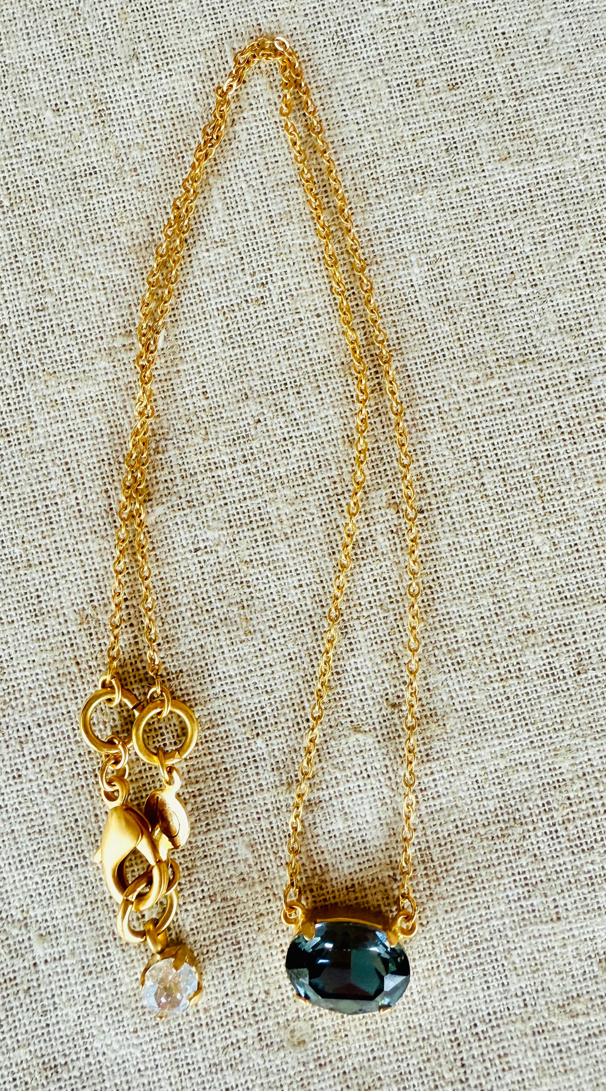 Tori Oval Crystal Pendant Necklace - Shabby To Chic Jewelry