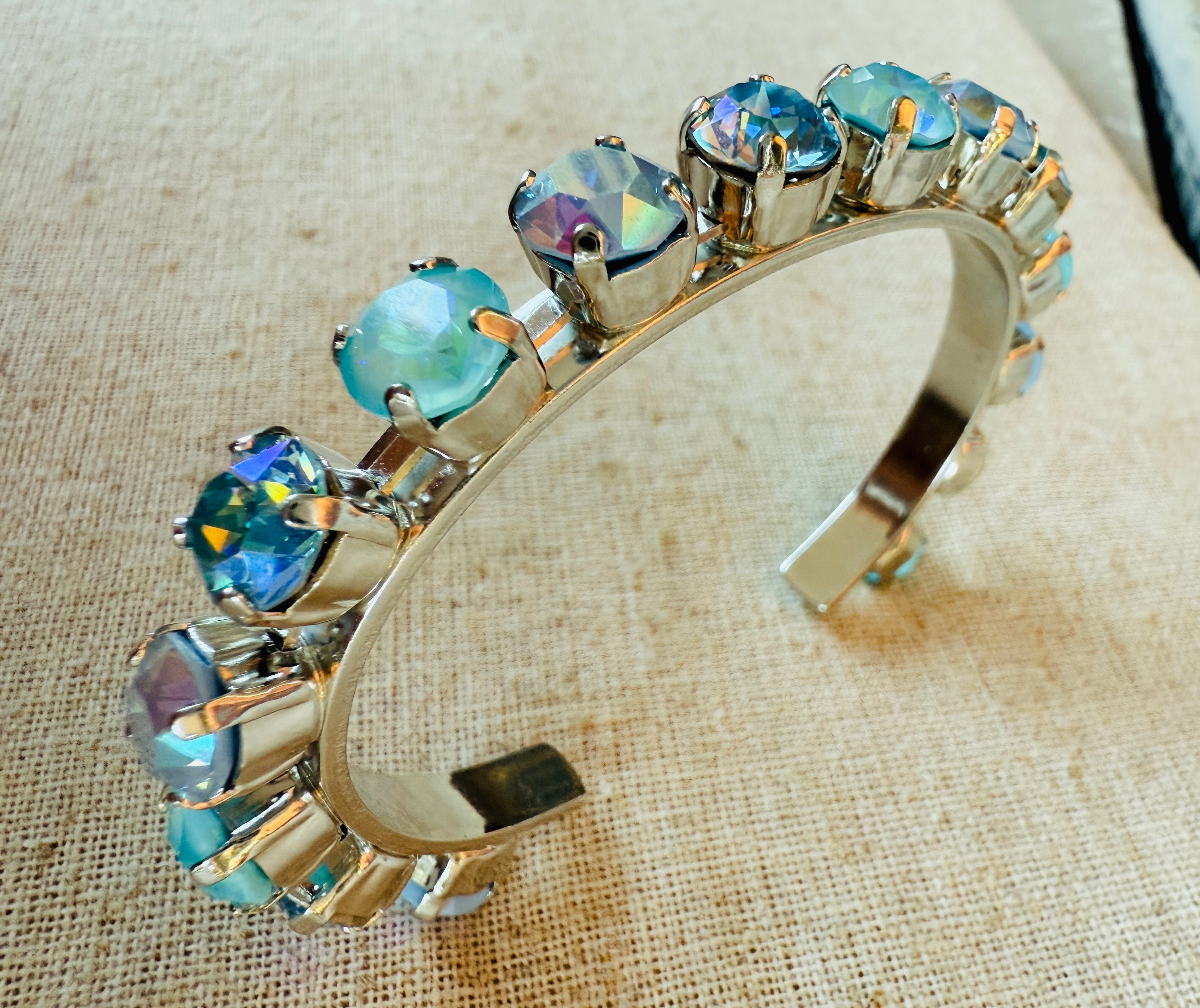 Raven Blue Crystal Cuff Bracelet - Shabby To Chic Jewelry