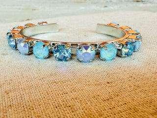 Raven Blue Crystal Cuff Bracelet - Shabby To Chic Jewelry