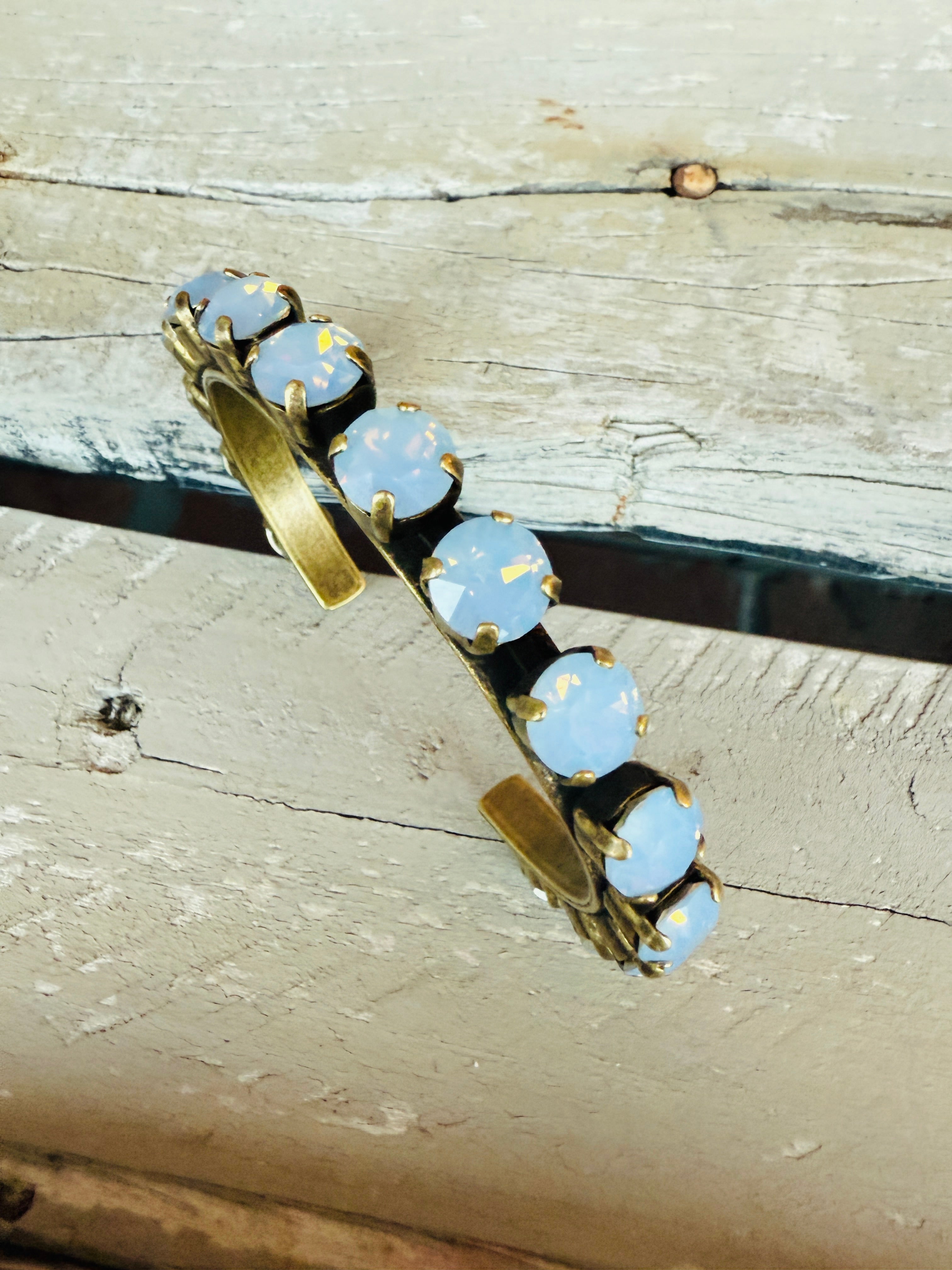 Mia Powder Blue Premium Crystal Cuff Bracelet - Shabby To Chic Jewelry