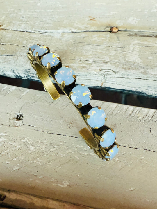 Mia Powder Blue Premium Crystal Cuff Bracelet - Shabby To Chic Jewelry