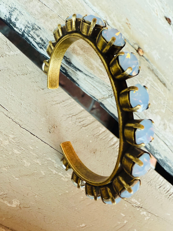 Mia Powder Blue Premium Crystal Cuff Bracelet - Shabby To Chic Jewelry