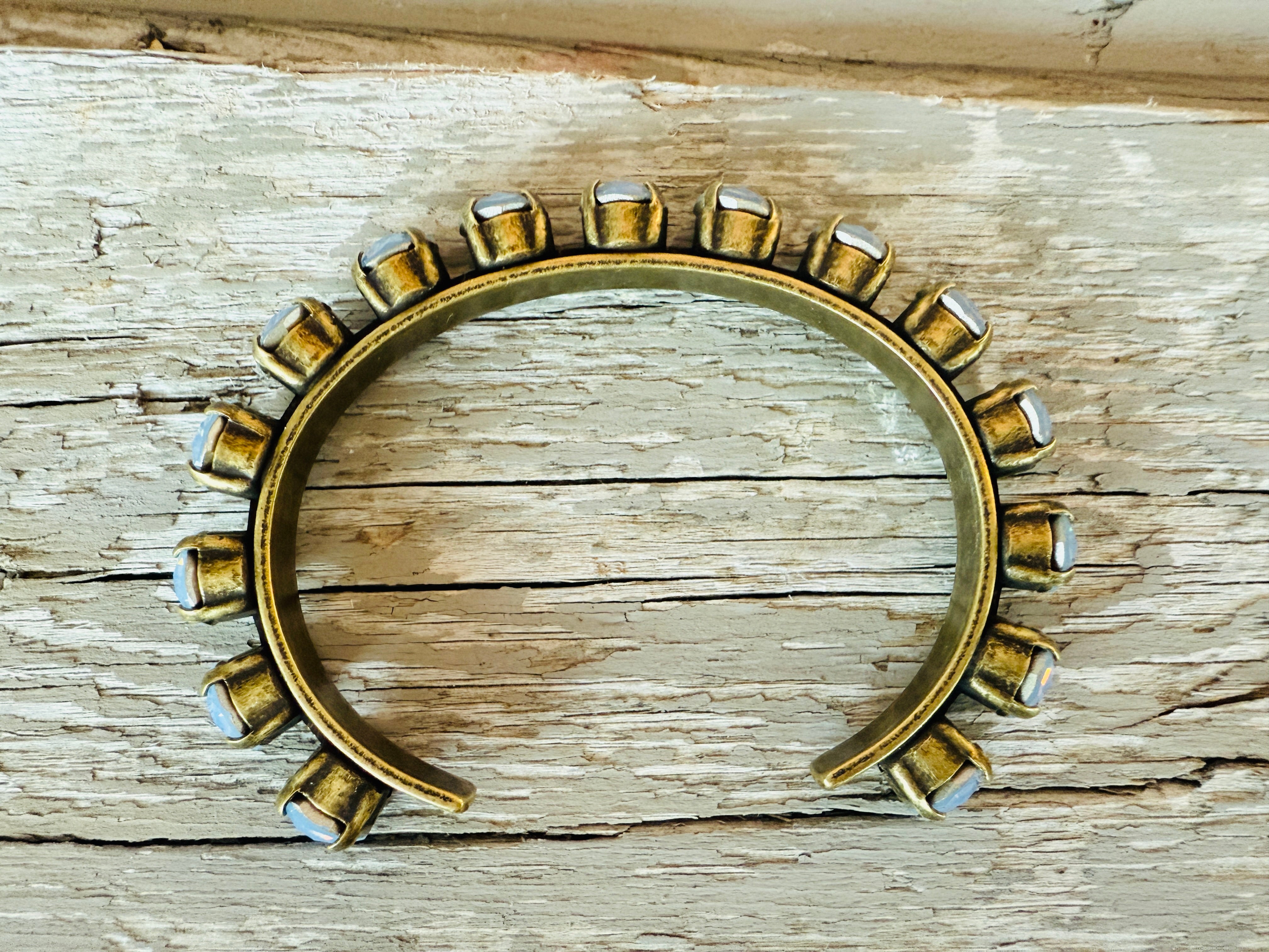 Mia Powder Blue Premium Crystal Cuff Bracelet - Shabby To Chic Jewelry