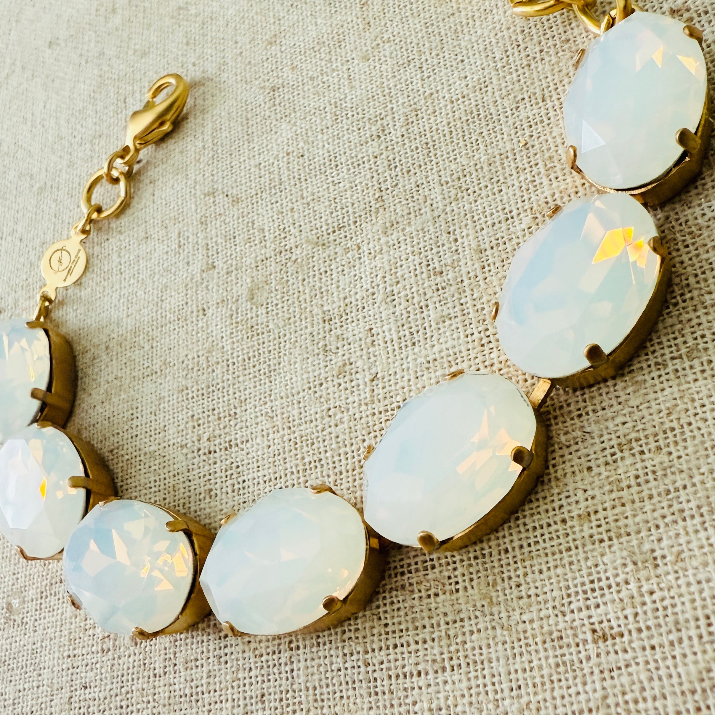 Ophelia Oval Cut Opal Crystal Tennis Bracelet - Shabby To Chic Jewelry