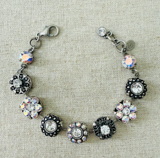 Zoe Silver Ornate Filigree Crystal Bracelet - Shabby To Chic Jewelry