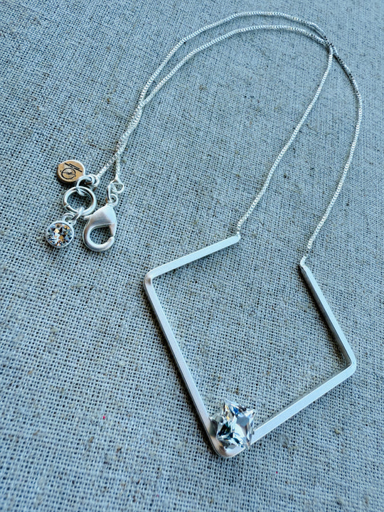 Blair Geometric Pendant Crystal Necklace - Shabby To Chic Jewelry