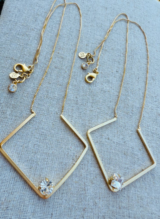 Blair Geometric Pendant Crystal Necklace - Shabby To Chic Jewelry
