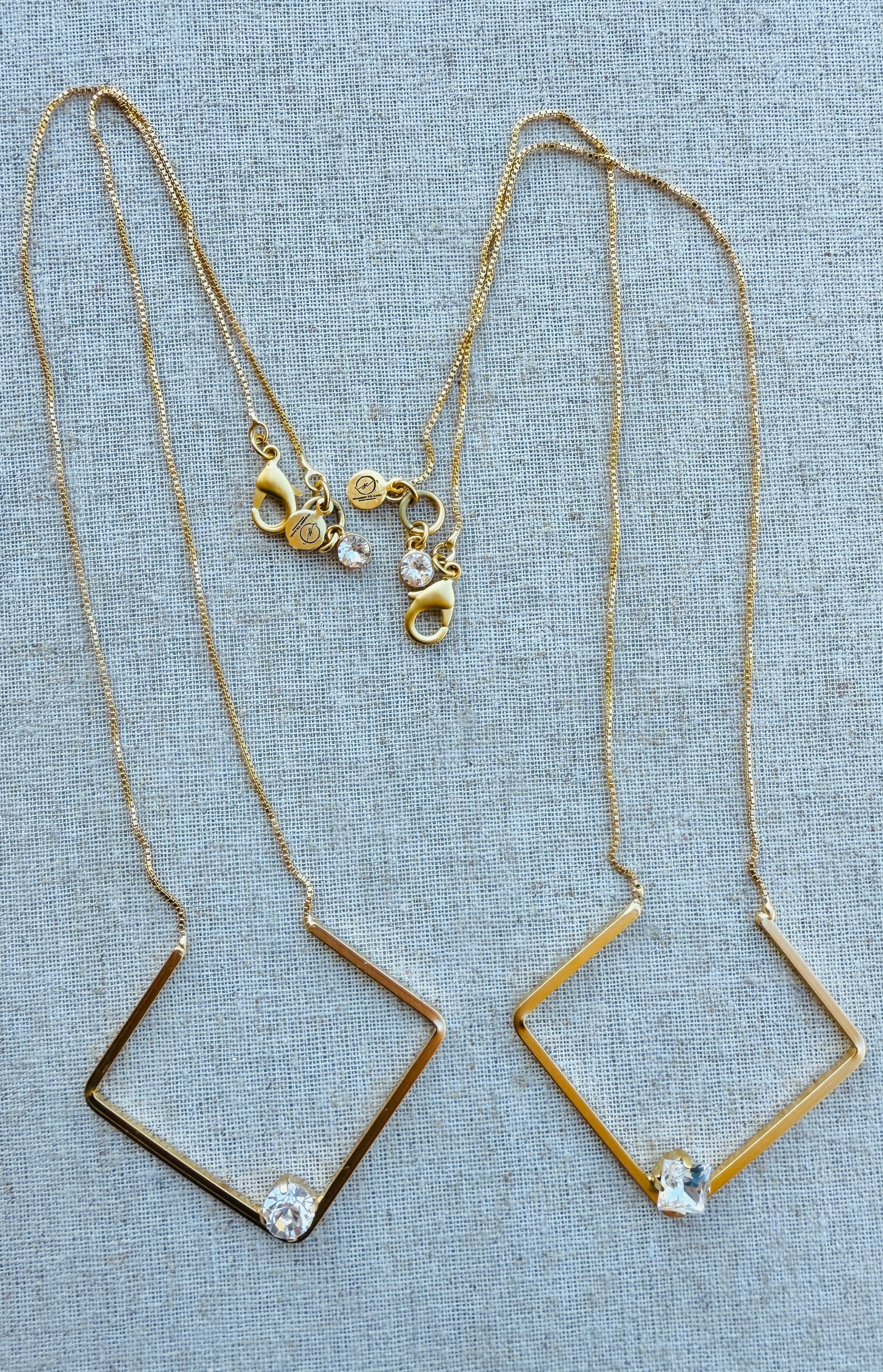 Blair Geometric Pendant Crystal Necklace - Shabby To Chic Jewelry