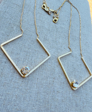 Blair Geometric Pendant Crystal Necklace - Shabby To Chic Jewelry