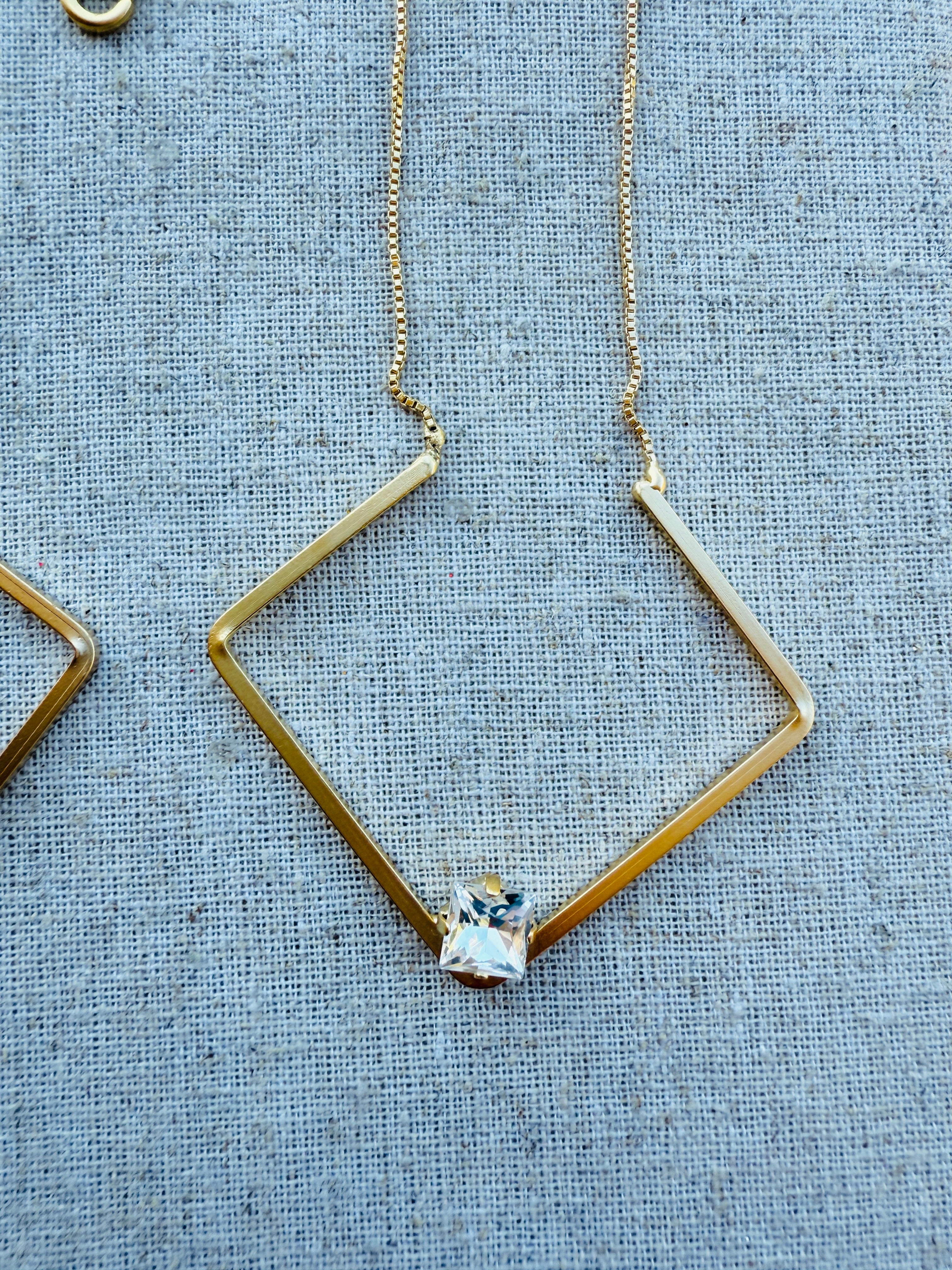 Blair Geometric Pendant Crystal Necklace - Shabby To Chic Jewelry