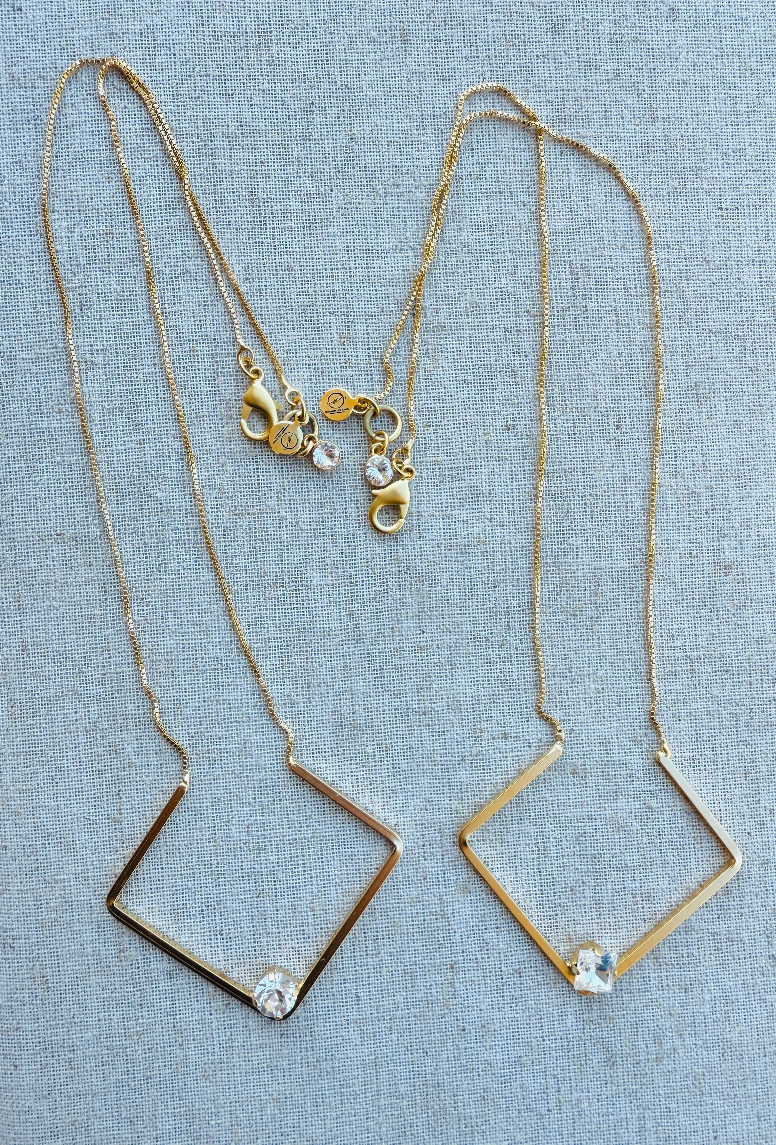 Blair Geometric Pendant Crystal Necklace - Shabby To Chic Jewelry