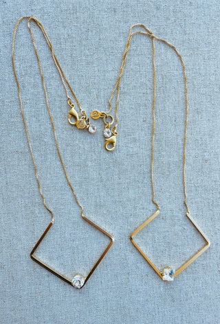 Blair Geometric Pendant Crystal Necklace - Shabby To Chic Jewelry