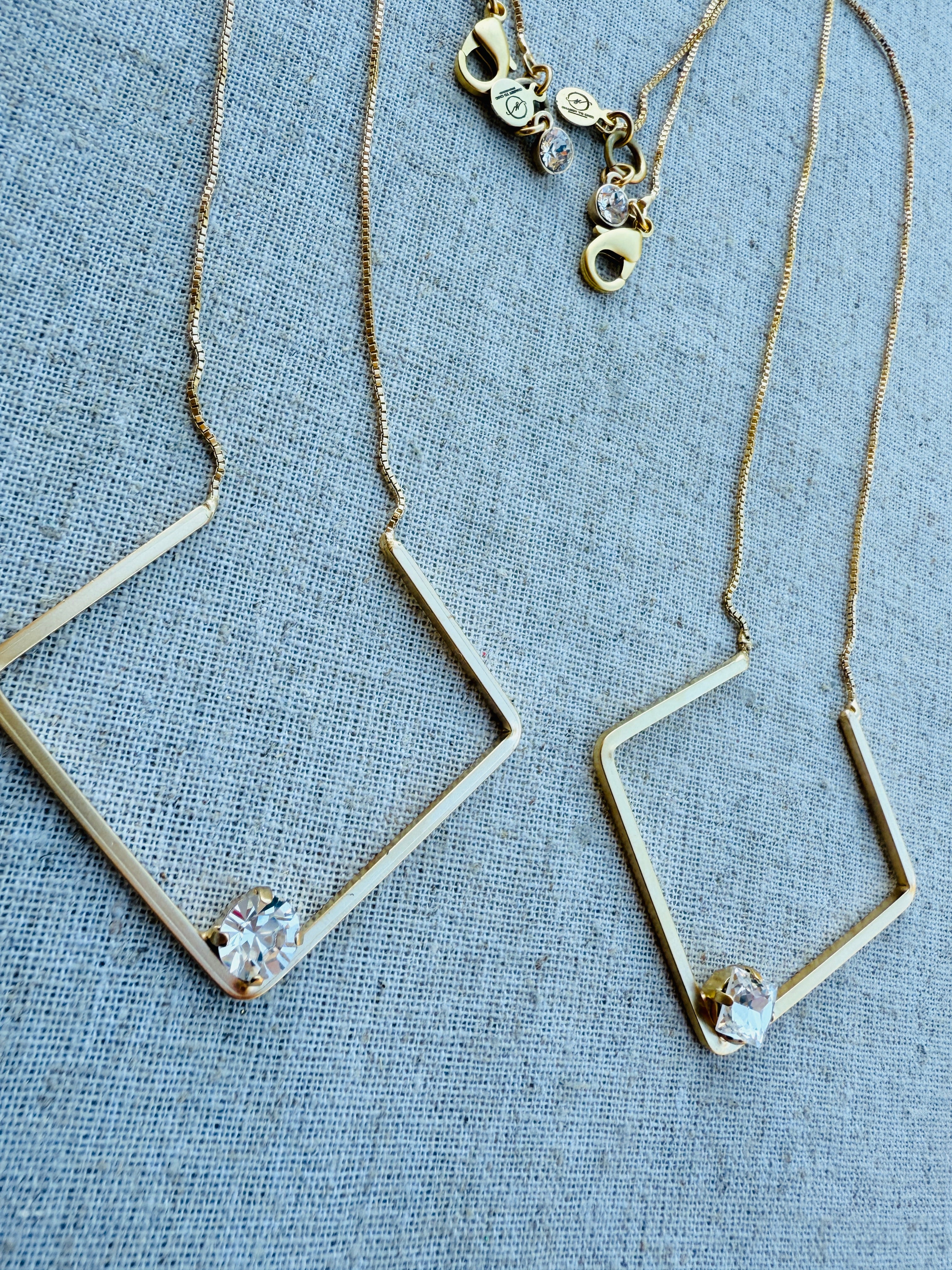 Blair Geometric Pendant Crystal Necklace - Shabby To Chic Jewelry