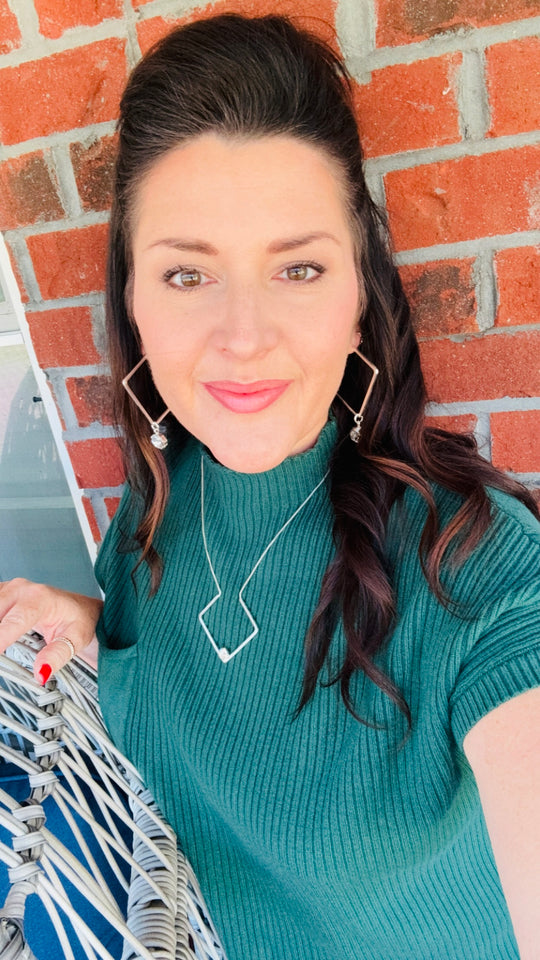 Blair Geometric Pendant Crystal Necklace - Shabby To Chic Jewelry