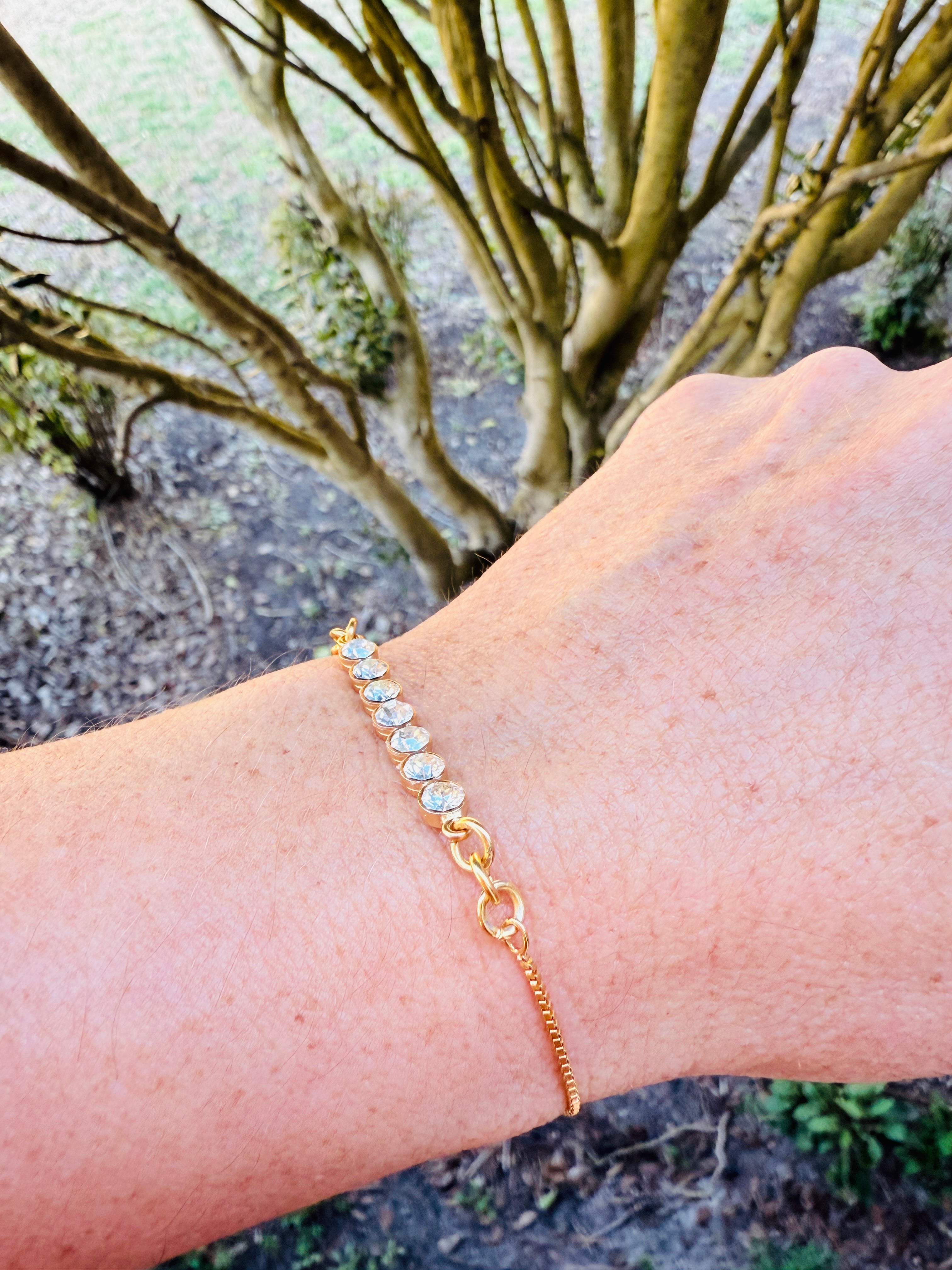 Noelle Petite Crystal Bar Necklace and Bracelet - Shabby To Chic Jewelry