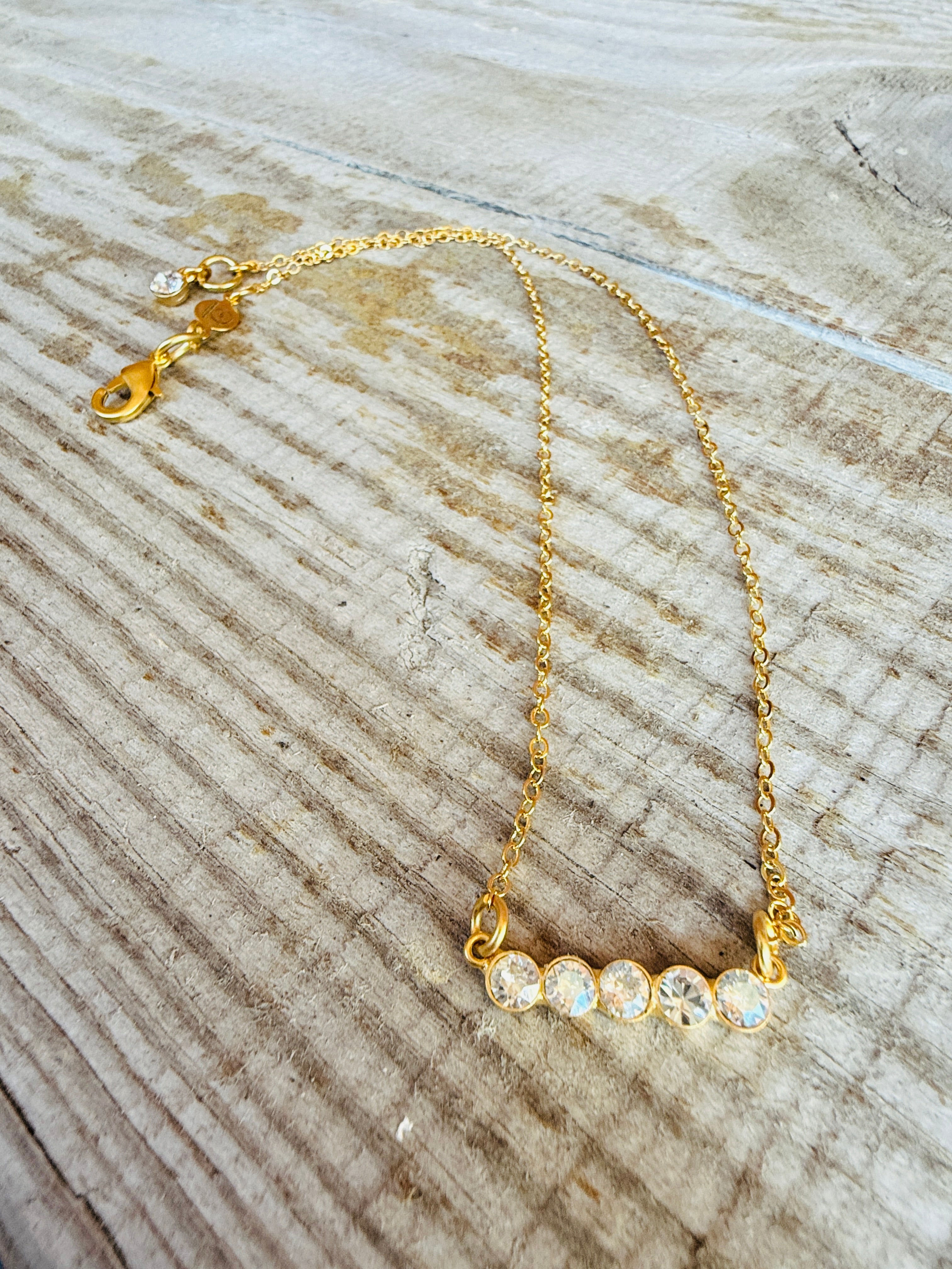 Noelle Petite Crystal Bar Necklace and Bracelet - Shabby To Chic Jewelry