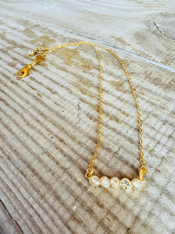 Noelle Petite Crystal Bar Necklace and Bracelet - Shabby To Chic Jewelry