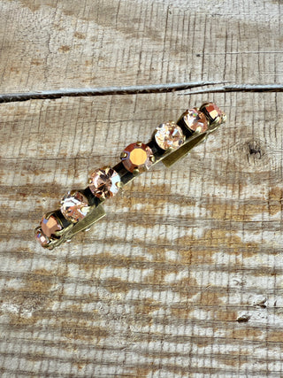 Audrey Rose Crystal Cuff Antique Gold Bracelet - Shabby To Chic Jewelry