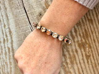 Audrey Rose Crystal Cuff Antique Gold Bracelet - Shabby To Chic Jewelry