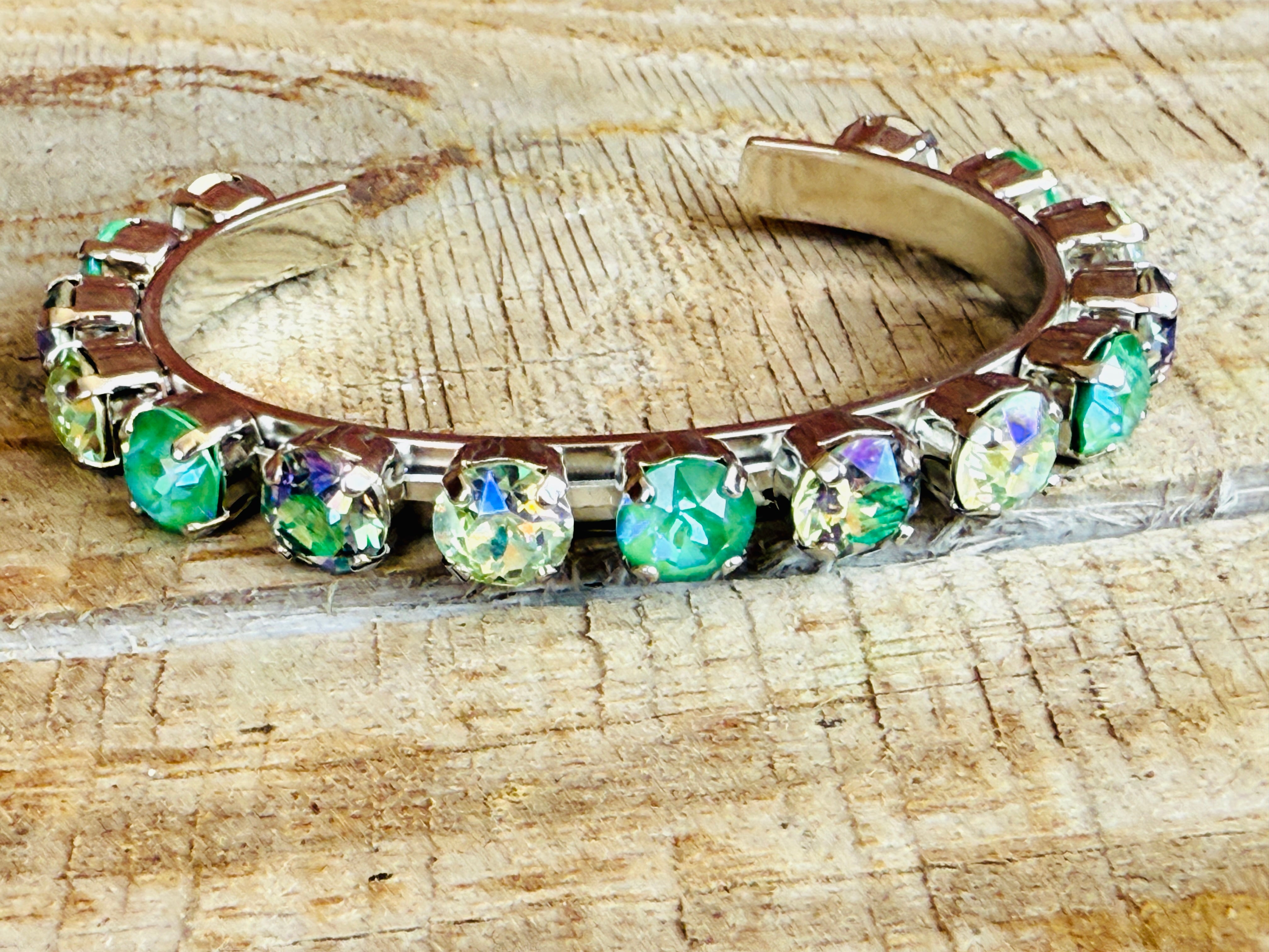 Adeline Green Crystal Cuff Bracelet - Shabby To Chic Jewelry
